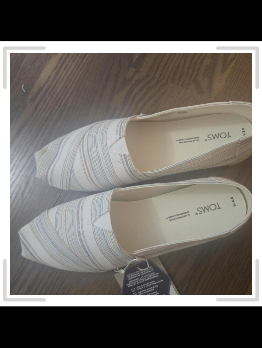 Toms Women's Cream Multi-Stripe Canvas Slip-Ons